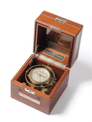 Lot 1364 - A Two Day Marine Chronometer, signed Hamilton Watch Co, Lancaster, PA, USA, Model: 22-21, 1943, the