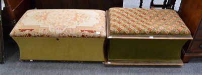 Lot 1209 - A rectangular Ottoman of waisted form; together with another similar (2)