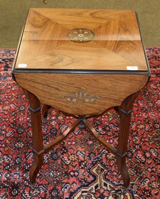 Lot 1248 - Late Victorian rosewood and inlaid drop-leaf occasional table