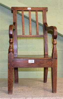 Lot 1268 - A George III elm child's chair