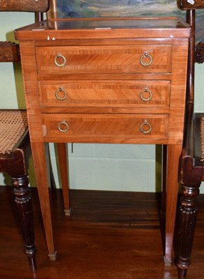 Lot 1273 - Early 20th century French Kingwood three drawer side cabinet