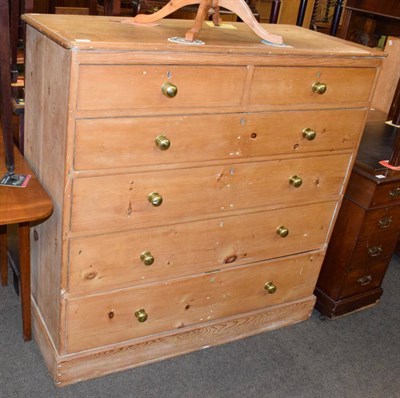 Lot 1306 - A Victorian pine five-height chest of drawers