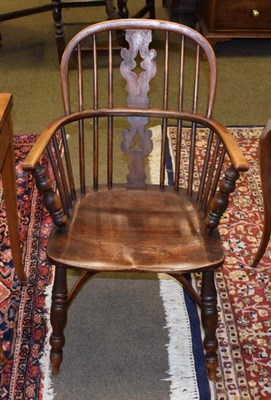 Lot 1320 - A 19th century ash and elm Windsor chair with crinoline stretcher