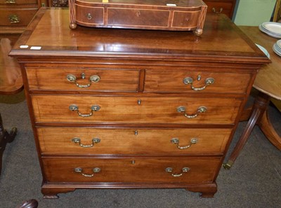 Lot 1325 - A 19th century mahogany four height chest of drawers, raised upon bracket feet