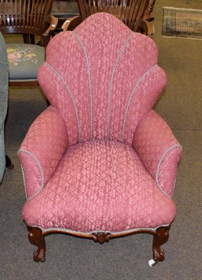 Lot 1343 - A Victorian rosewood framed upholstered armchair