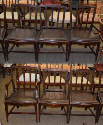Lot 1349 - Set of six mid-19th century mahogany dining chairs