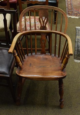 Lot 1350 - A 19th century ash and elm Windsor armchair