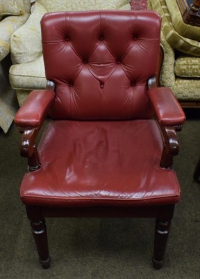 Lot 1353 - A Victorian mahogany framed armchair