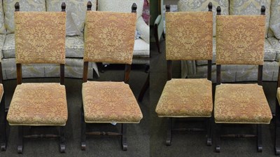 Lot 1354 - Four late 19th century Italian carved dining chairs