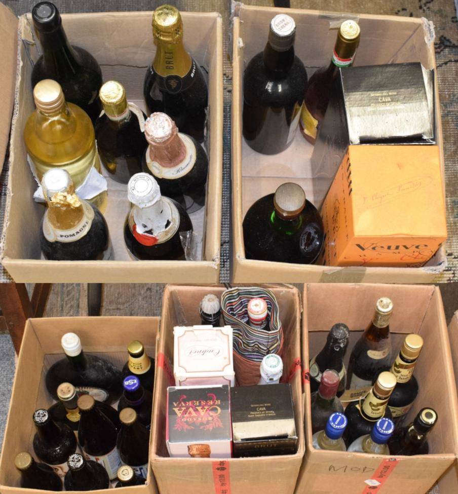 Lot 1081 - A mixed parcel of champagne, wine, liqueurs, spirits, sherry's and beer including Veuve...