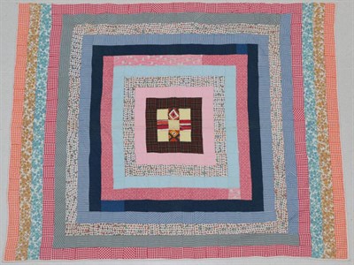 Lot 2021 - Circa 1950 African American Patchwork Quilt, incorporating bright decoratively coloured...