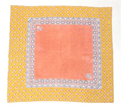 Lot 2027 - Circa 1840 French Fenetre Quilt, with printed Kashmir panel to the centre, within a border of...