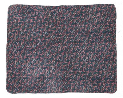 Lot 2028 - Mid 19th Century French Reversible Wholecloth Quilt, with a pink floral flower head printed...