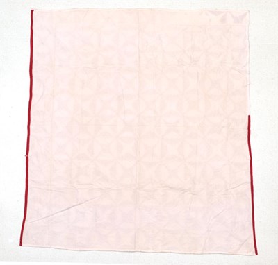 Lot 2046 - 19th Century Turkey Red and White Patchwork Quilt, in the 'Robbing Peter to Pay Paul' pattern,...