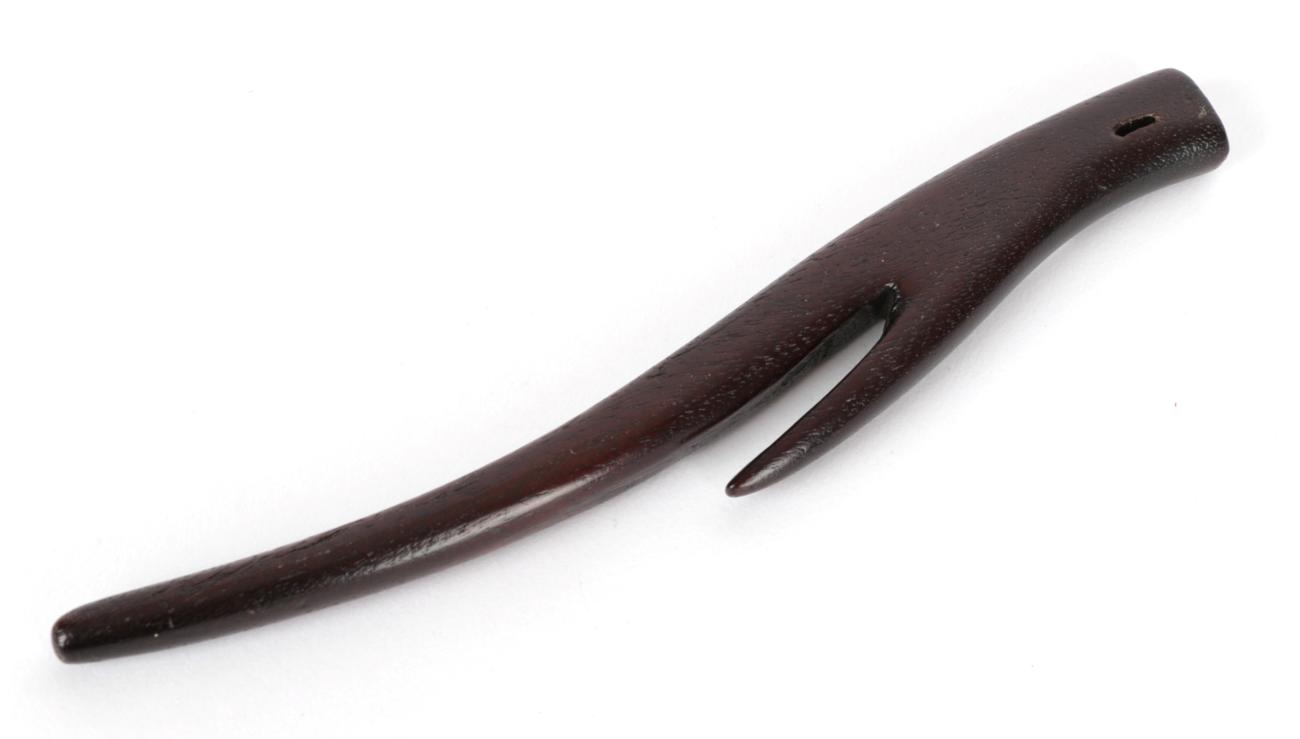 Lot 2060 - Late 18th/Early 19th Century Mahogany Knitting Stick, of stylish carved form, possibly made in...