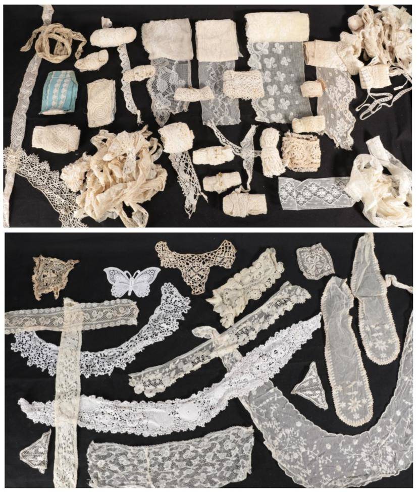 Lot 2078 - Assorted Late 19th Century/Early 20th Century Lace Trims, in various lengths and widths, Irish...