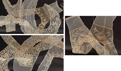 Lot 2085 - Assorted 19th Century and Later Lace Costume Accessories, including Irish appliqué lace...