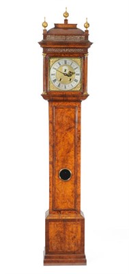 Lot 1398 - A Fine and Extremely Rare Burr Elm and Walnut Three Month Duration Longcase Clock, signed...