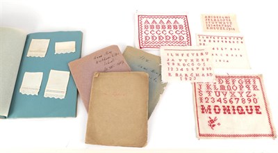 Lot 2096 - Late 19th/Early 20th Century School Girls Needlework Samples, comprising a Specimen Needlework Book