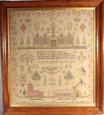 Lot 2103 - 19th Century School Sampler, Worked by Martha Barbett, Aged 11, Dated 1836, depicting Tilston...