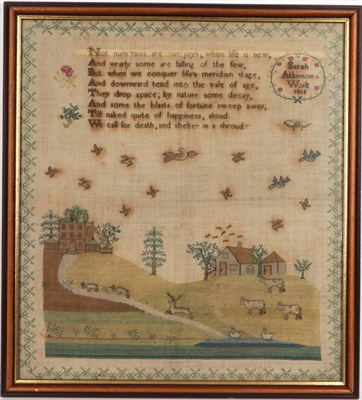 Lot 2108 - 19th Century Embroidered Picture with Verse Worked by Sarah Atkinson, 1815, worked in petit...