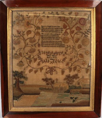 Lot 2109 - 19th Century Embroidered Picture with Verse Worked by Mary Wood, Aged 12 1835, depicting two...