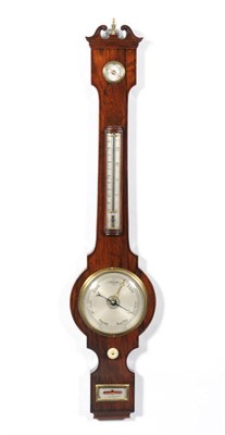 Lot 1402 - A Rare 6-Inch Rosewood Wheel Barometer, signed Dan Robinson, Bradford, circa 1850, the case...