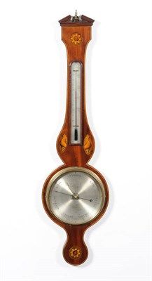 Lot 1403 - A Mahogany Shell Inlaid Wheel Barometer, signed Ortelli & Co, London, circa 1830, the nicely...