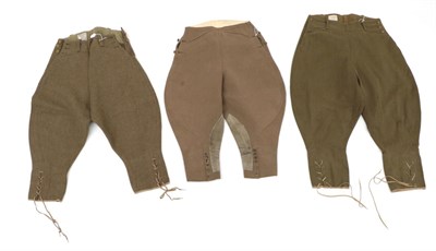 Lot 2139 - Pair of Women's Land Army Breeches, in khaki green wool by Redman Bros, size 3, October 1947;...