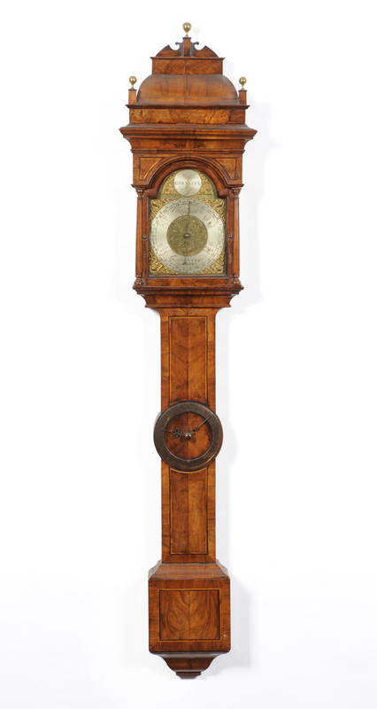 Lot 1404 - A Fine and Rare 18th Century Walnut Stick Barometer, signed Jno Hallifax, Barnsley, Invt &...