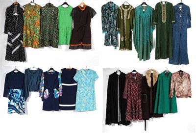 Lot 2156 - Assorted Circa 1960s and 70s Ladies Clothing, including a Supertramp denim jump suit (size 12);...