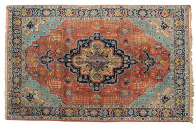 Lot 1406 - Tabriz Carpet Persian Azerbaijan The rust coloured field of angular plants and palmettes around...