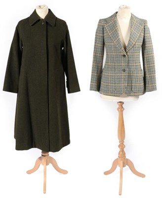 Lot 2169 - Burberrys Lady's Moss Green Wool Coat, with concealed button fastenings, slit pockets and...