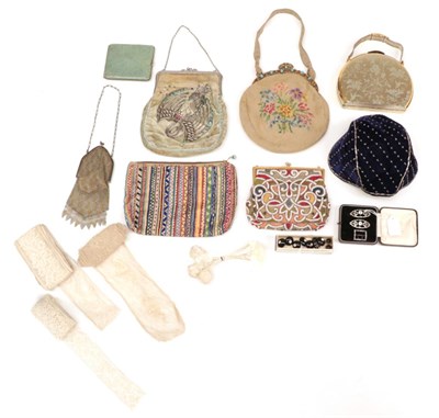Lot 2174 - Assorted Decorative Costume Accessories, including two oval paste set buckles and another; six...
