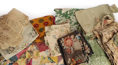 Lot 2197 - Assorted Length of 18th Century and Later Woven Fabrics, of various lengths and condition, and...