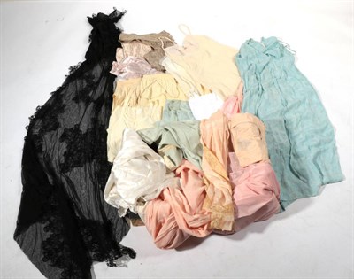 Lot 2212 - Assorted Circa 1920/30s Silk Night Gowns, Bed Jackets, dressing gown and other items (one box)