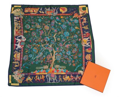 Lot 2281 - Hermès 'Fantaisies Indiennes' Silk Scarf, Designed By Loïc Dubigeon, printed with a large...