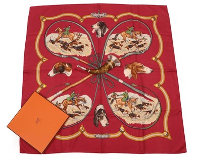 Lot 2282 - Hermès 'Le Laisser Courre' (Let it Run) Silk Scarf, Designed By Jean de Fougerolle, printed...