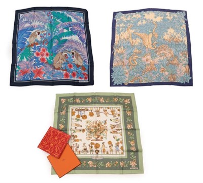 Lot 2293 - Hermès ''Les Jardiniers du Roy'' Silk Scarf, Designed by Maurice Tranchant, printed centrally with