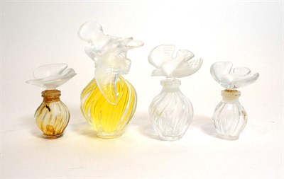 Lot 2296A - Four Nina Ricci L'aire Du Temps Scent Bottles, Designed by Lalique, of graduated size, each frosted