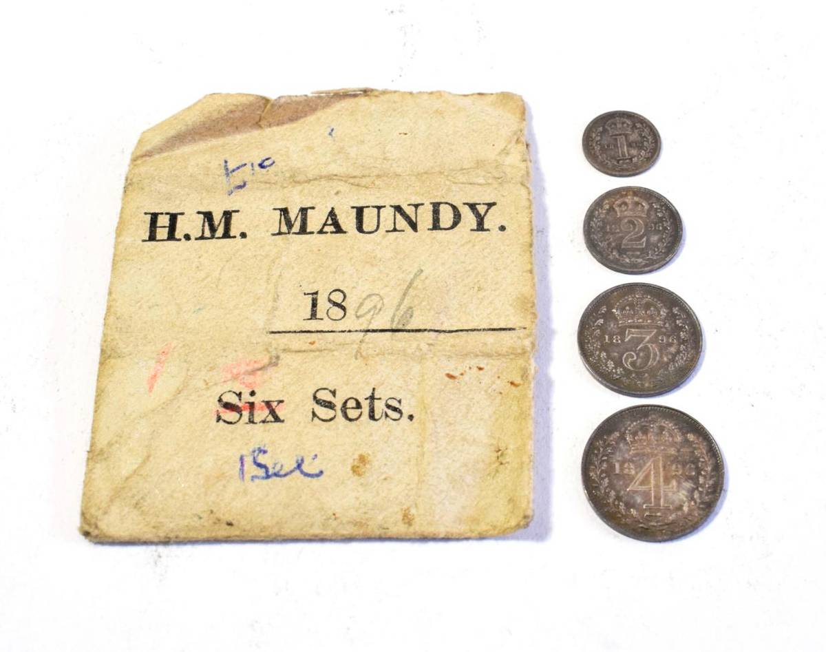 Lot 6 - Victoria (1837-1901), Maundy Set, 1896, old head left, in original paper envelope, 'H.M. Maundy...