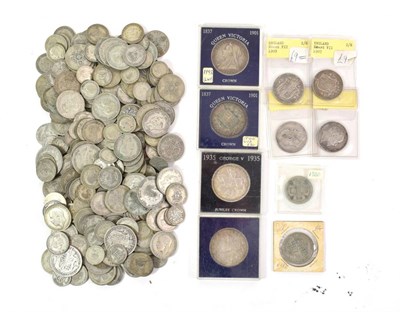 Lot 12 - British pre-decimal silver coins,  1920-1946, approx. 1720g of 0.500 silver issues including...