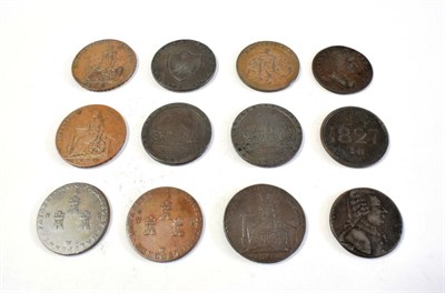 Lot 43 - Cheshire Halfpenny Tokens (8), Macclesfield, 1790, bust of Charles Roe, rev. female seated left...