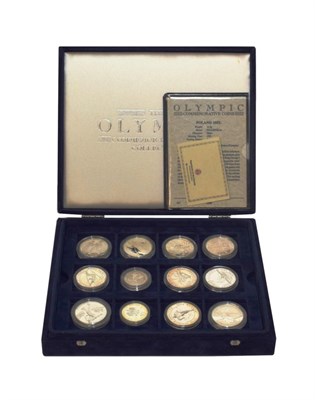 Lot 68 - A Collection of 12 x Atlanta Olympics Commemorative Proof Coins, comprising: USA 5 x dollars...