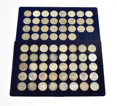 Lot 71 - A Collection of 70 Halfcrowns, George V to Elizabeth II, all dates 1911 - 1967 except 1912 &...