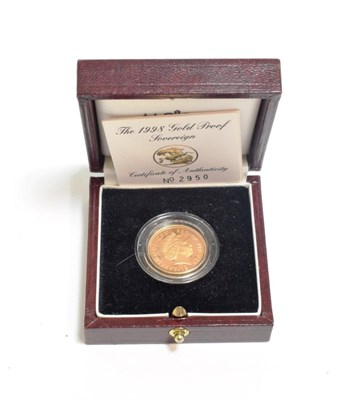 Lot 78 - Proof Gold Sovereign 1998, in Royal Mint case of issue, with Cert, FDC