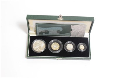 Lot 87 - Britannia 4-coin silver proof set 2003 (£2, £1, 50p & 20p), with cert, In case of issue, some...