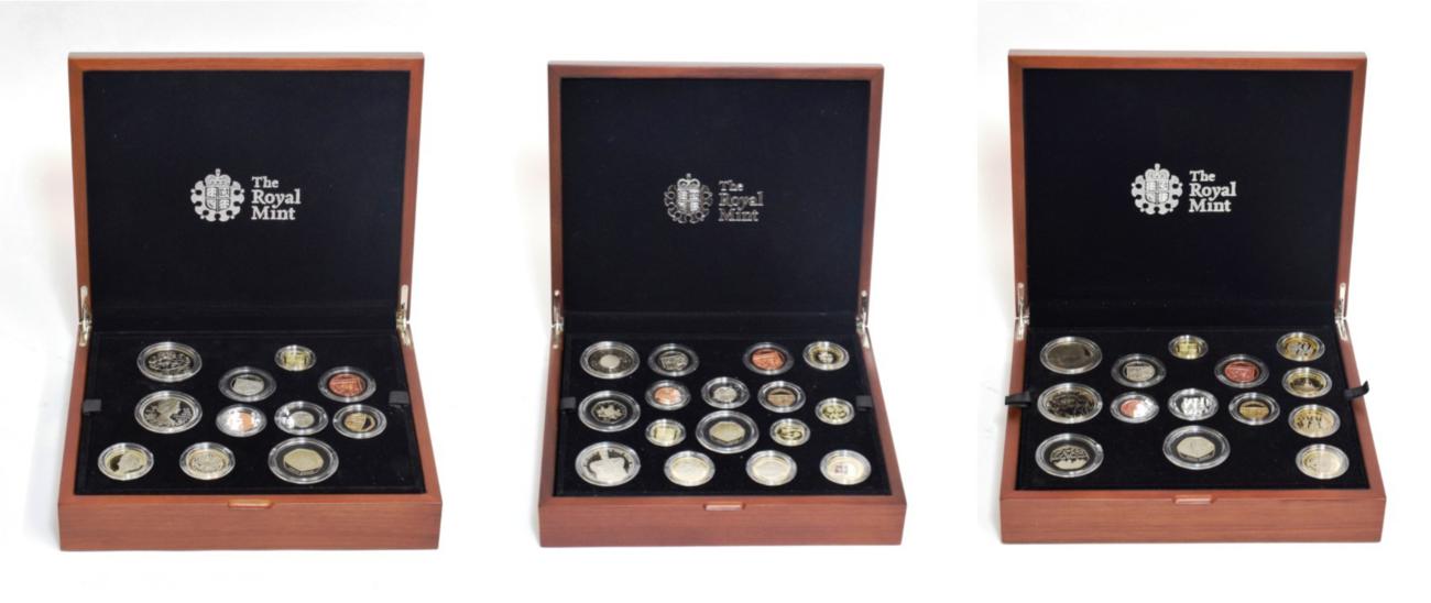 Lot 89 - 3 x Royal Mint UK Premium Proof Sets, 2012 10 coins: £5, 2 x £2 , £1, 50p, 20p, 10p, 5p, 2p,...