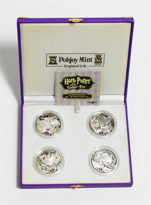 Lot 94 - Isle of Man, 4 x .925 Silver Proof Crowns 'Harry Potter & the Goblet Of Fire' 2005, issued by...