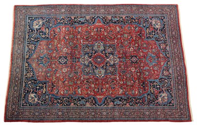 Lot 1431 - Bidjar Carpet West Persia The madder field of angular stylised vines around a medallion framed...